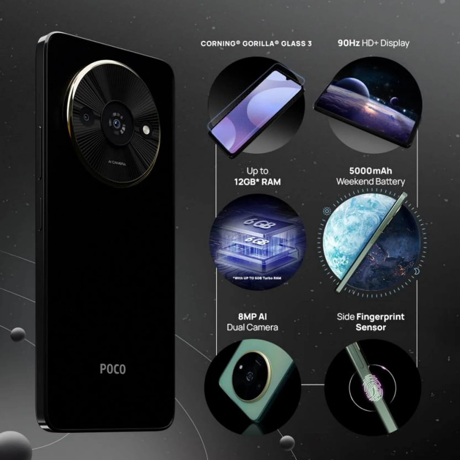 Buy Xiaomi Poco C61 4GB RAM 64GB Dust Black Indian Version Online Buy Xiaomi Poco C61 4GB RAM 64GB Dust Black Indian Version Online
