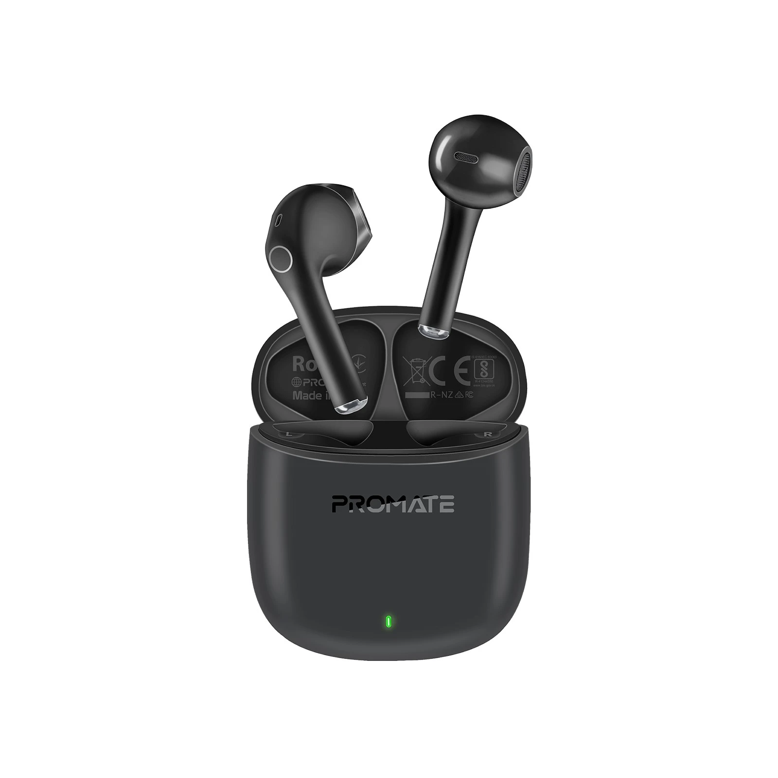 Promate High Definition ENC TWS Wireless Earbuds with IntelliTouch Black