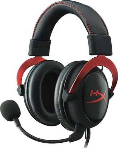 HyperX Cloud II Gaming Headset for PC PS4, 53mm Drivers, Virtual 7.1-Channel Surround Sound, Detachable Boom Mic, Advanced USB Audio Control, 3.5mm Audio Cable, Black/Red