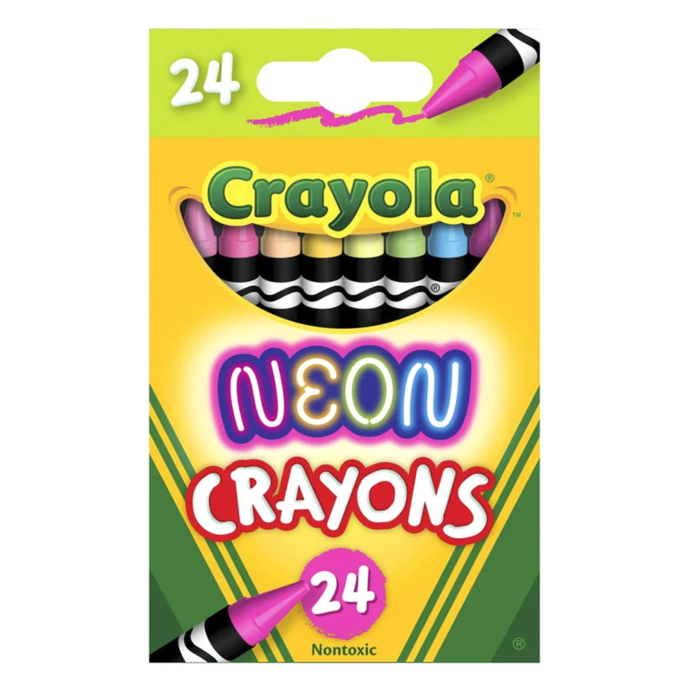 Crayola Neon Crayons Set Multicolor 11.43 x 7.15 x 2.7cm CY52-3410 24-Piece
