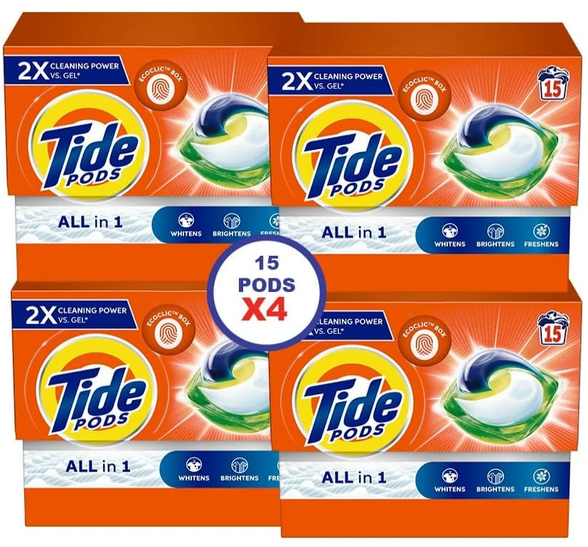 Tide Original All IN One Laundry Detergent Pods  4 x 15 Pods