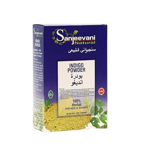 Sanjeevani Naturals Indigo Powder for Hair Color - Natural Grey Coverage & Hair Conditioning - For Men And Women - 4 x 25 g - 100 Total Grams