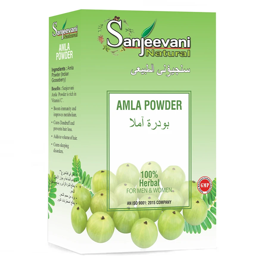 Sanjeevani Natural Amla Powder - Promotes Hair Growth Glowing Skin & Boosts Immunity - 4 x 25 g - 100 Total Grams