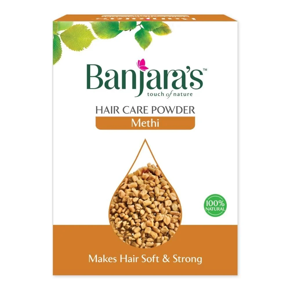 Banjara's Methi Hair Care Powder - Makes Hair Soft & Strong - Anti Dandruff - Soothes And Moisturizes the Scalp & Stimulates Hair Growth - 100g