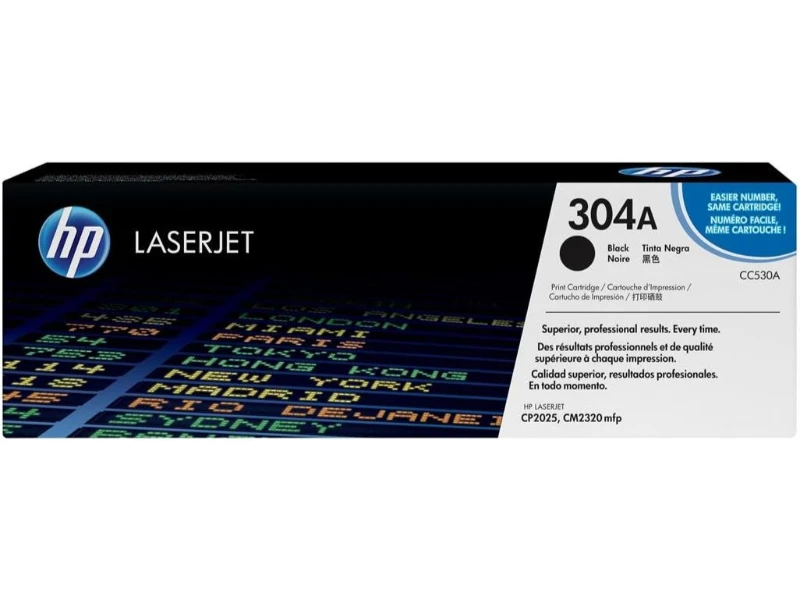 HP 304A LaserJet Toner Cartridge, Black CC530A