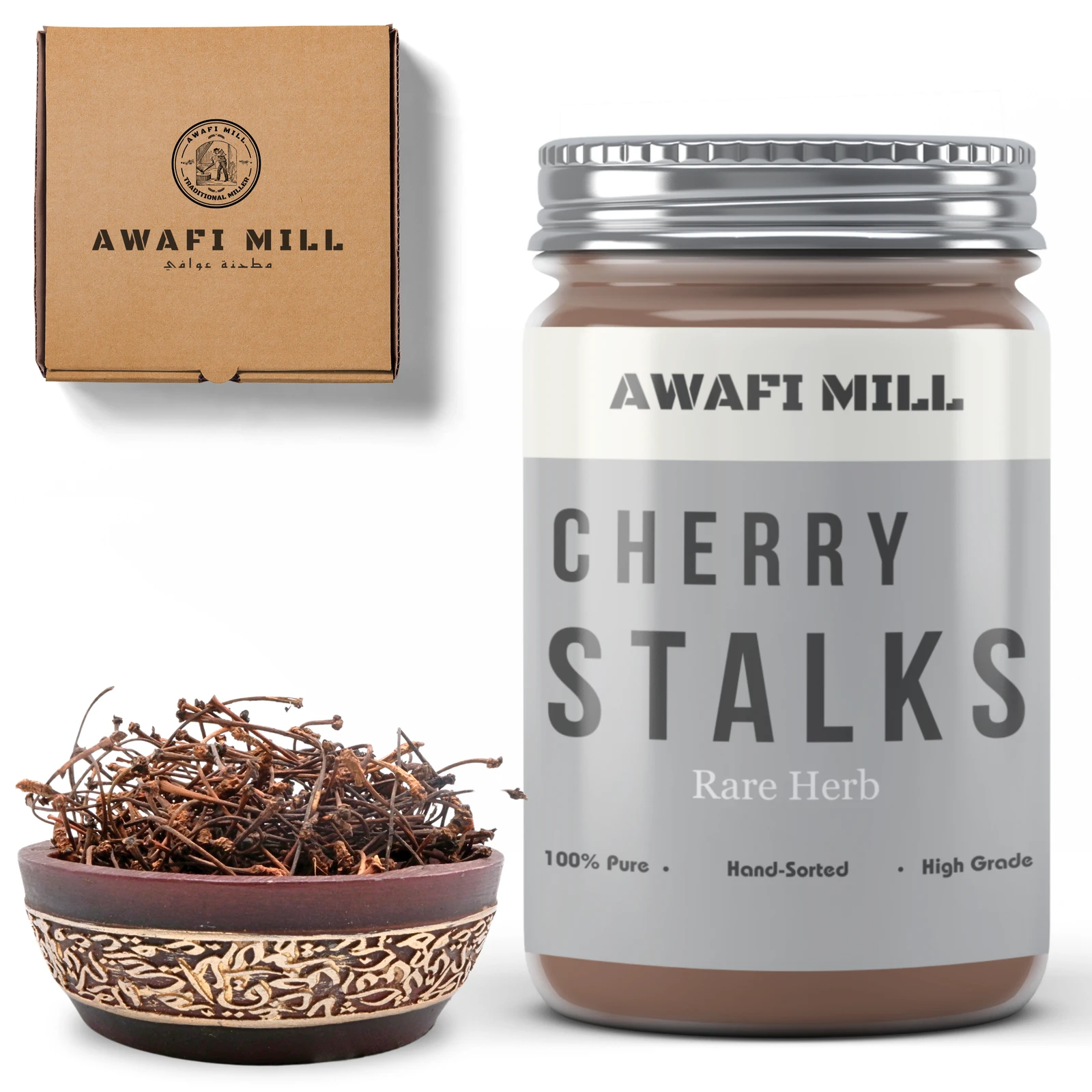 AWAFI MILL Dried Cherry Stalks Bottle of 50 gram