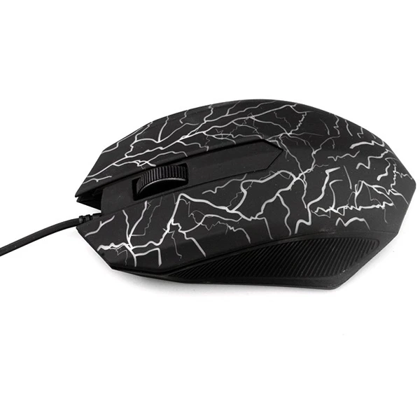 Gaming Mouse - Small Luminous USB Wired with 3 Buttons, Black