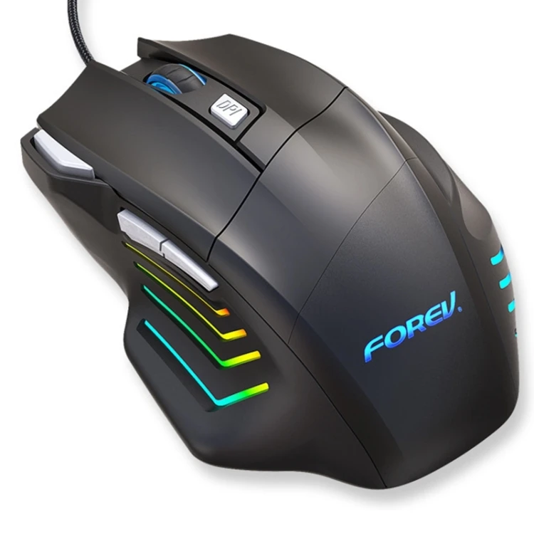 Wired Gaming Mouse - 3200 DPI, RGB Lighting, Mechanical - FOREV FV-X7