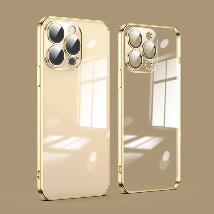 iPhone 14 Pro Max Case - Dustproof Glass Lens Protection, Gold Finish