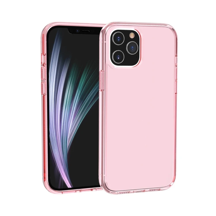 iPhone 12 Pro Max Case - Shockproof Transparent Design, Pink - SUNSKY