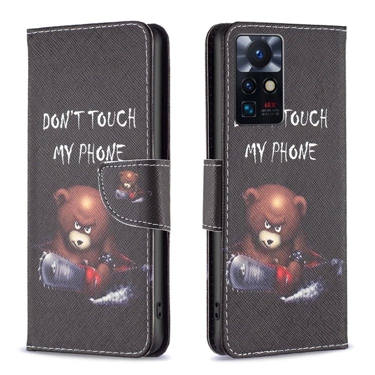 Infinix Zero X Neo Leather Phone Case - Drawing Pattern, Stylish Design Bear