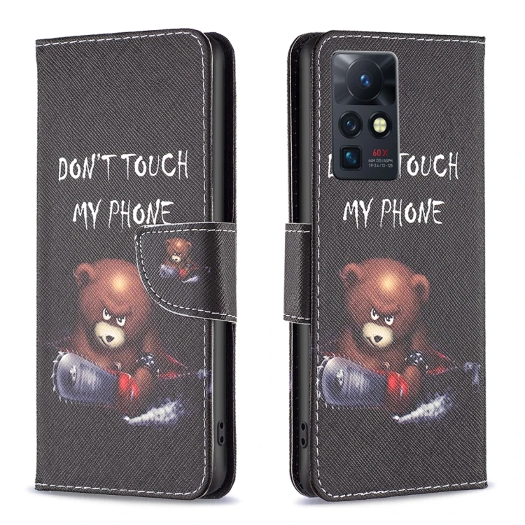 Infinix Zero X / X Pro Leather Phone Case - Drawing Pattern, Stylish Design Bear