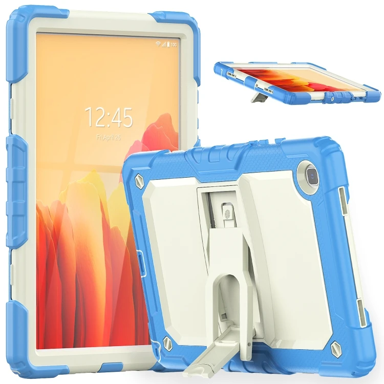 Shockproof Silicone Tablet Case with Holder & Strap for Samsung Galaxy Tab A7 2020 - Blue Blue