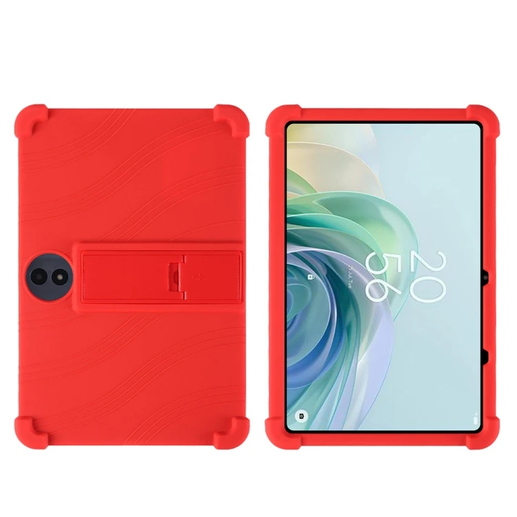 Shockproof Silicone Tablet Case with Holder for TCL TAB 11 FE - Red Red
