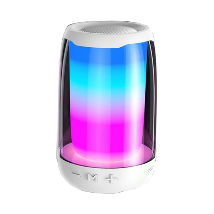 Portable Bluetooth Speaker - Pulsating Colorful Stereo Sound, White White