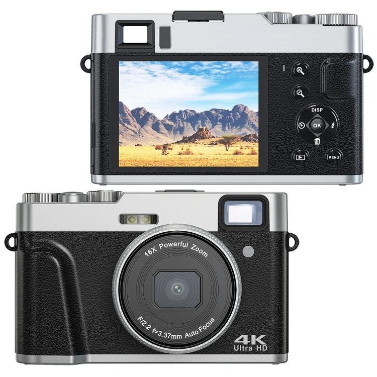 SUNSKY DC202L 2.8-Inch 4K HD 16X Zoom Photography Digital Camera Home SLR Camera Black EU Plug