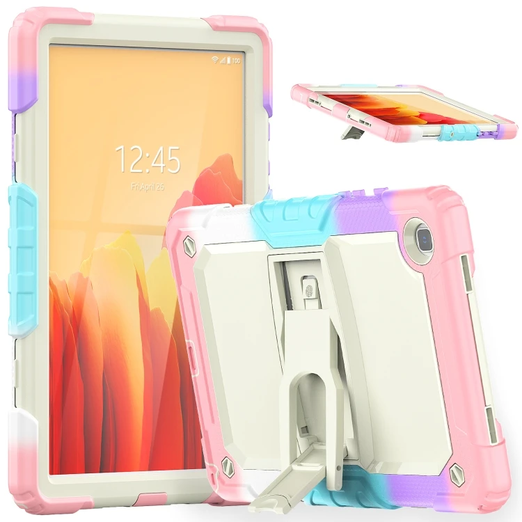 Shockproof Silicone Tablet Case with Holder & Strap for Samsung Galaxy Tab A7 2020 - Camouflage Pink Camouflage Pink