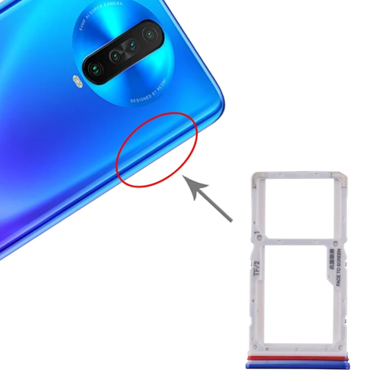 SIM Card Tray for Xiaomi Redmi K30 4G - Includes SIM/Micro SD Tray, Blue