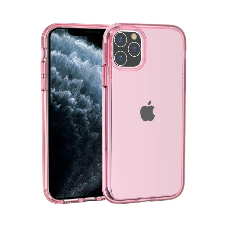 iPhone 11 Pro Max Case - Shockproof Transparent Pink Protective Cover