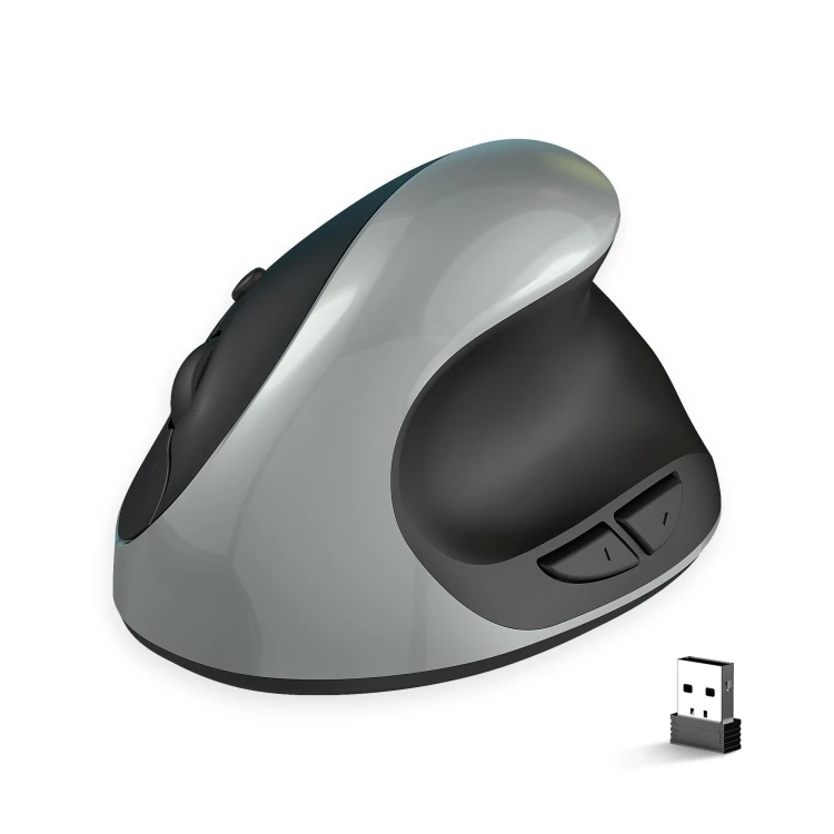 Wireless Vertical Ergonomic Gaming Mouse - 2.4G, X10 (Grey)