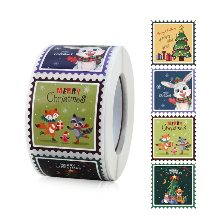 Christmas Gift Card Stickers - 3 PCS Decorative Seal Stickers, 38x38mm, SUNSKY