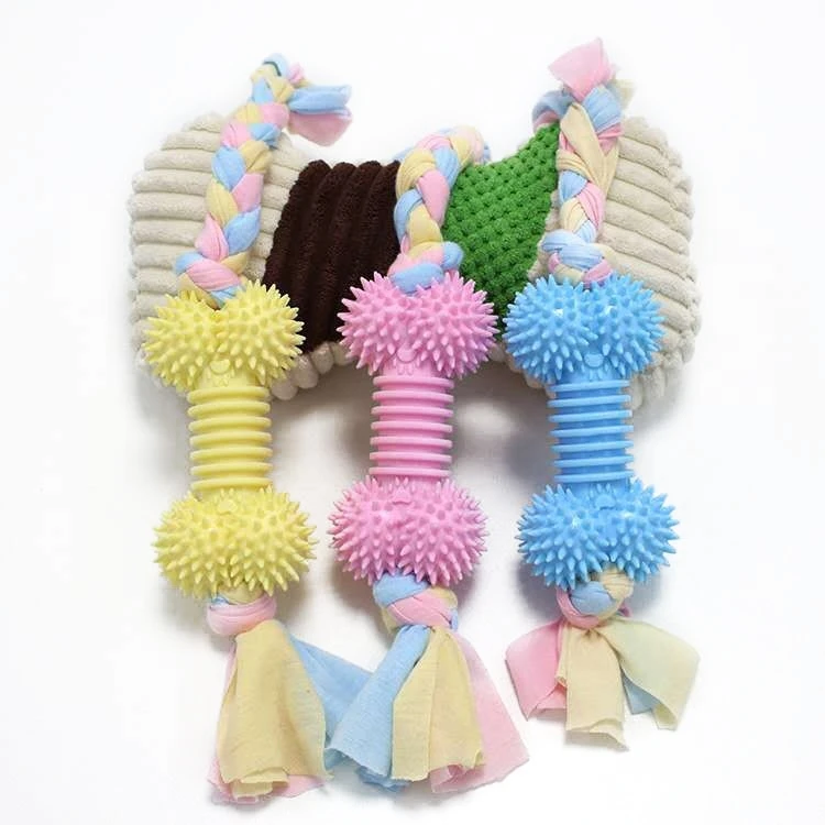 Pet Toys - 3 PCS Bite-Resistant Cotton Rope & TPR Dog Supplies - SUNSKY