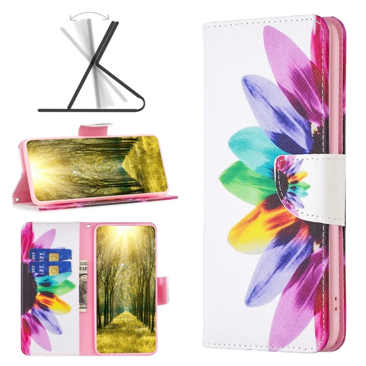 Infinix Smart 6 Leather Phone Case - Colored Drawing Pattern Design