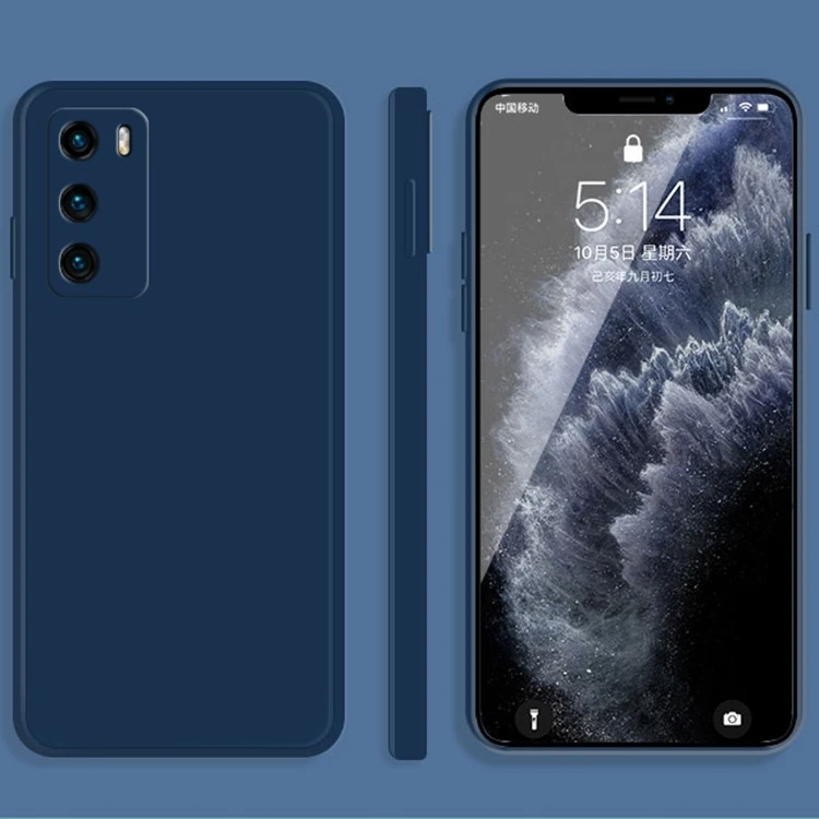 Huawei P40 Silicone Protective Case - Full Coverage, Dropproof, Blue Blue