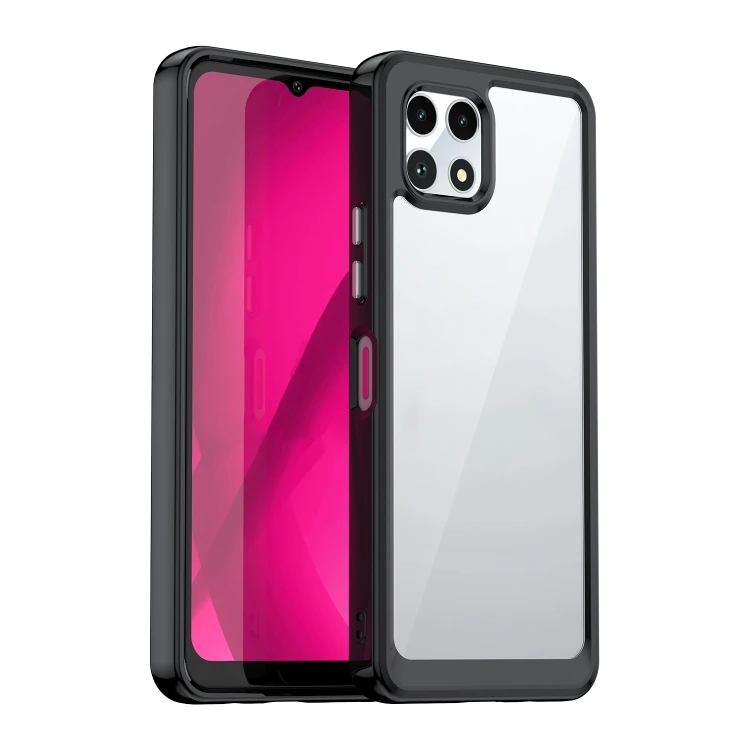 Buy Colorful Series Acrylic Hybrid TPU Phone Case For T-Mobile REVVL 7 Pro 5G Black Online in UAE | Tradeling Buy Colorful Series Acrylic Hybrid TPU Phone Case For T-Mobile REVVL 7 Pro 5G Black Online in UAE | Tradeling