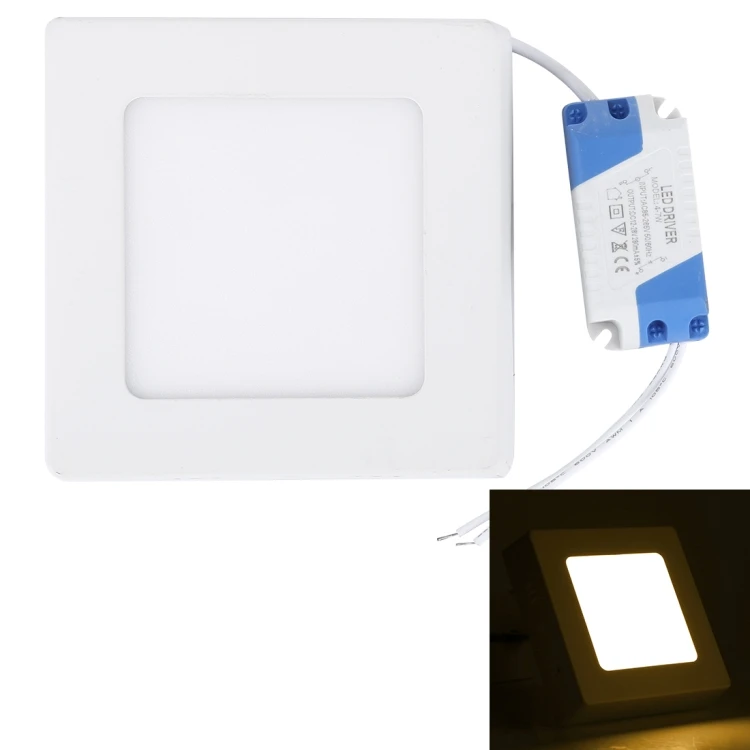 SUNSKY 6W Square LED Surface Panel Light with LED Driver, 12cm 30 LEDs SMD 2835 6500K, AC 85-265V