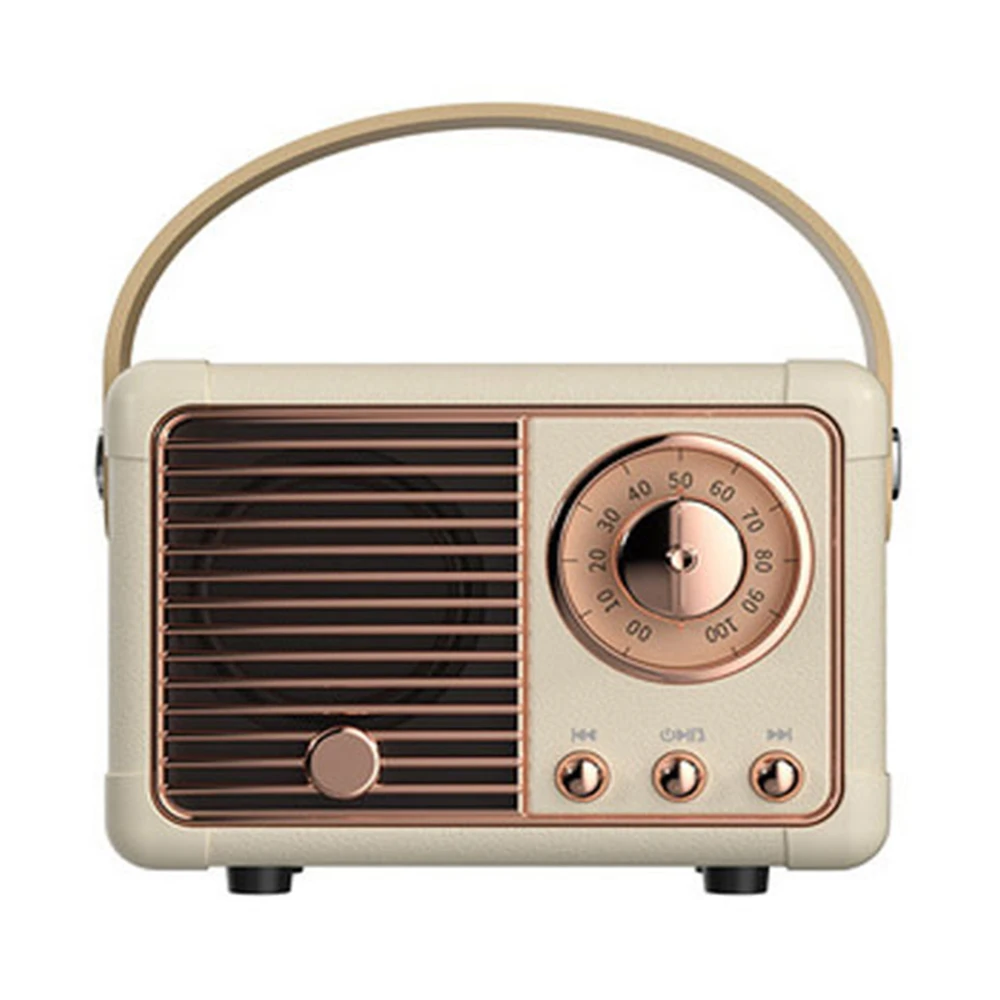 Retro Bluetooth-Compatible Speaker Portable ABS Wireless Smart Speakers White White