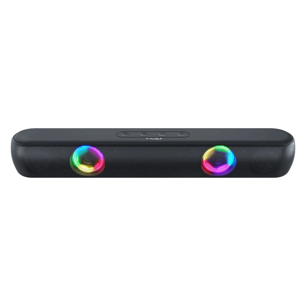 Bluetooth-Compatible RGB Speaker Wireless Stereo Sound Music Player High Volume Desktop Speaker