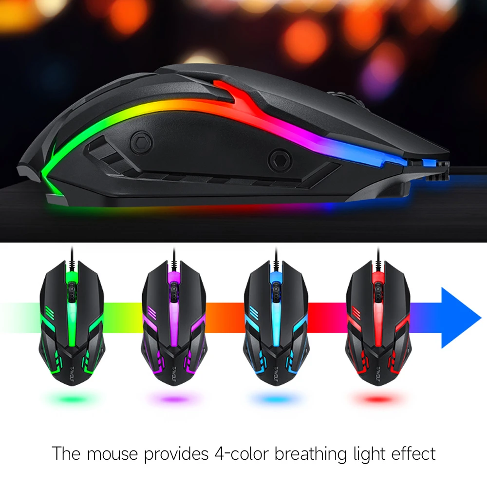 Buy Gaming Combo T-WOLF TF800 104 Keys Keyboard, RGB Mouse