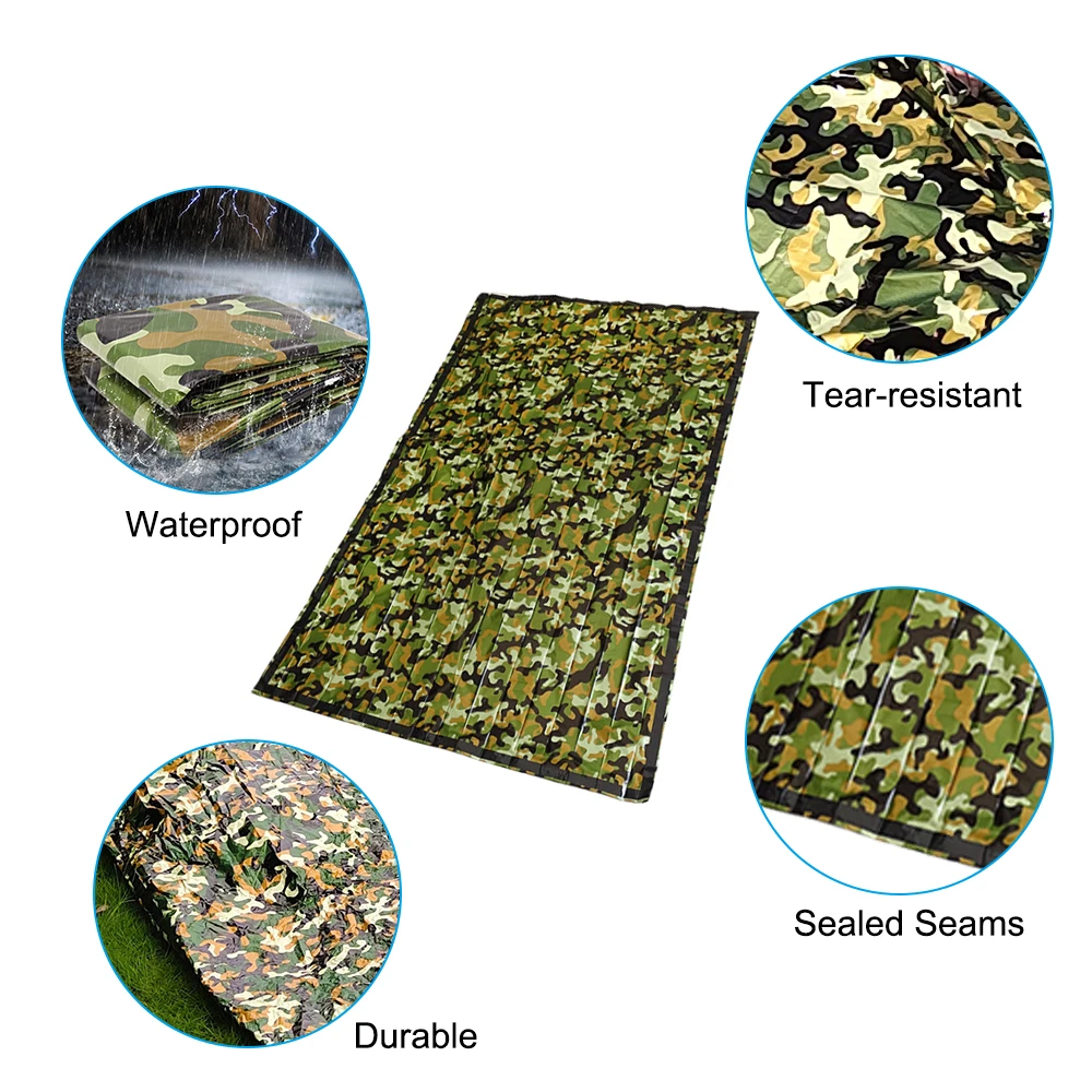 Emergency Sleeping Bag for 1-2 Person Lightweight Waterproof Thermal Sleeping Bag Bivy Sack with Whistle for Outdoor Camping Hiking Traveling Disasters Survival Color A Color A