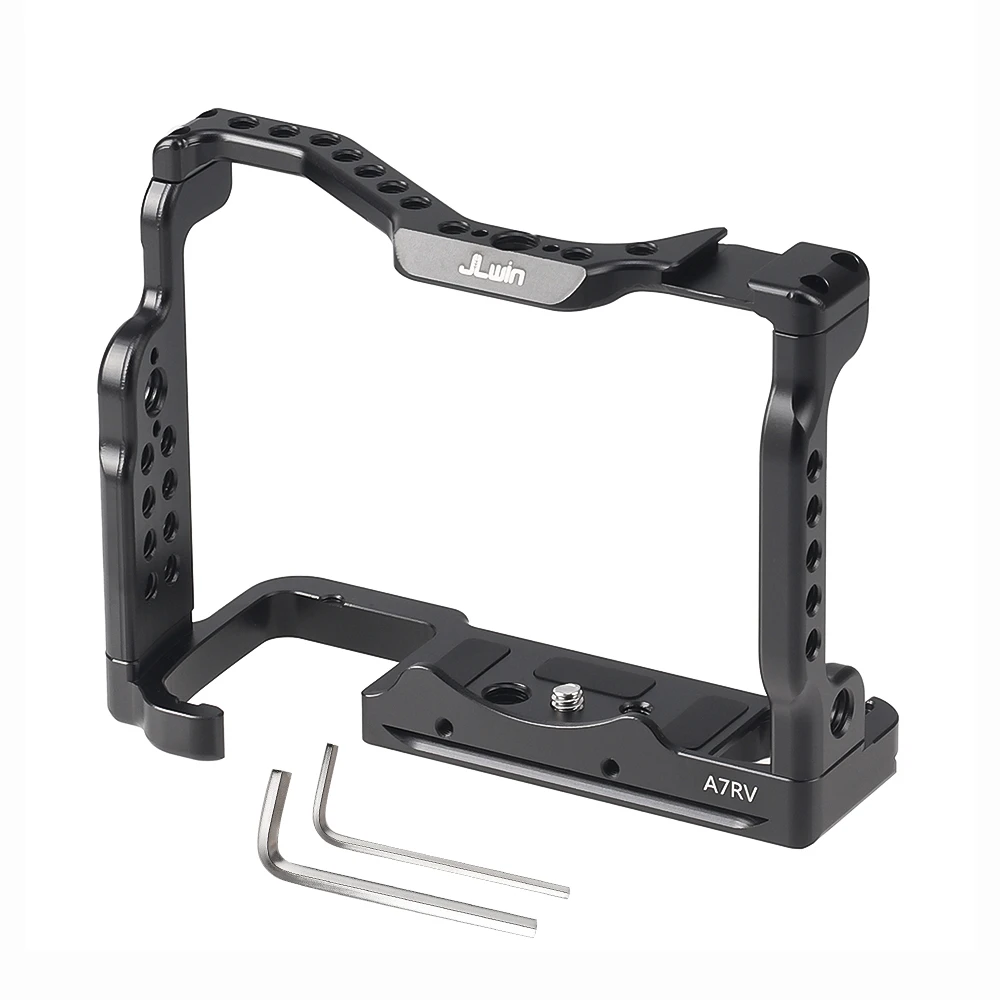 A7RV Camera Cage - Aluminum Alloy, Quick Release Plate, Cold Shoe Mount, Compatible with Sony Alpha