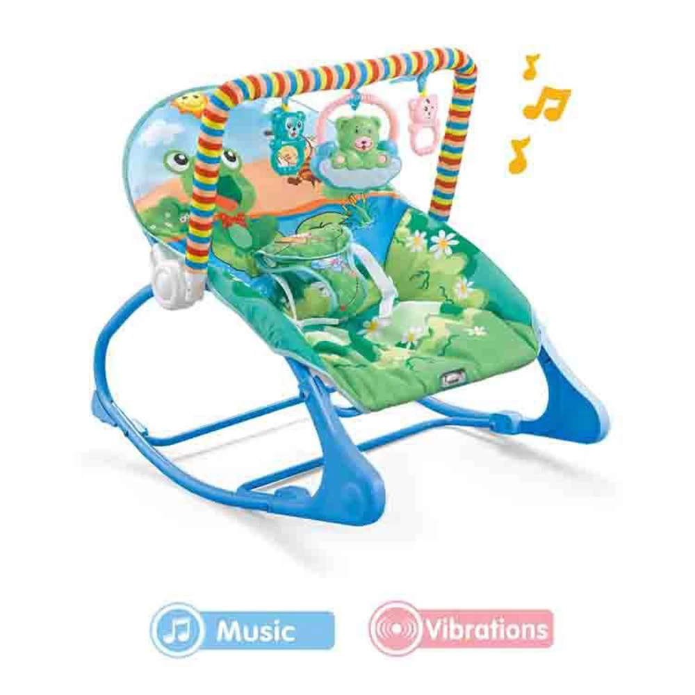 Rocking Seat,Portable Baby Bouncer Soothing Vibrating Infant Seat Baby Rocking Chair for Max. 18kg/40lbs Babies with Music Hanging Toys Pink, Without Bed Net