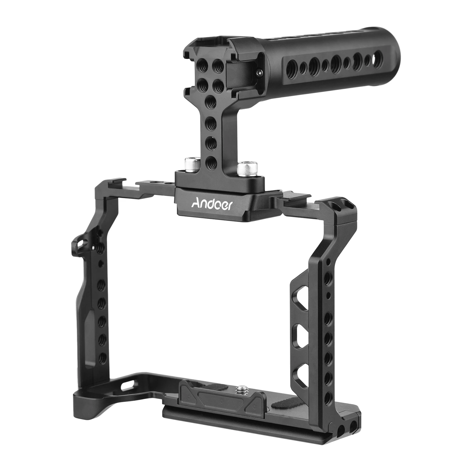 Camera Cage,Andoer Aluminum Alloy Camera Cage Kit with Top Handle Grip Replacement for Sony A7 IV