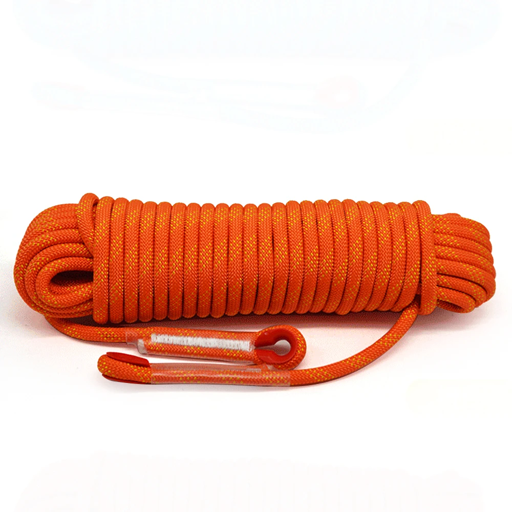 Rope,Rock Climbing Rope 10M/20M Outdoor Static Rapelling Rope for Fire Rescue Safety Escape Tree Climbing Orange, 20m