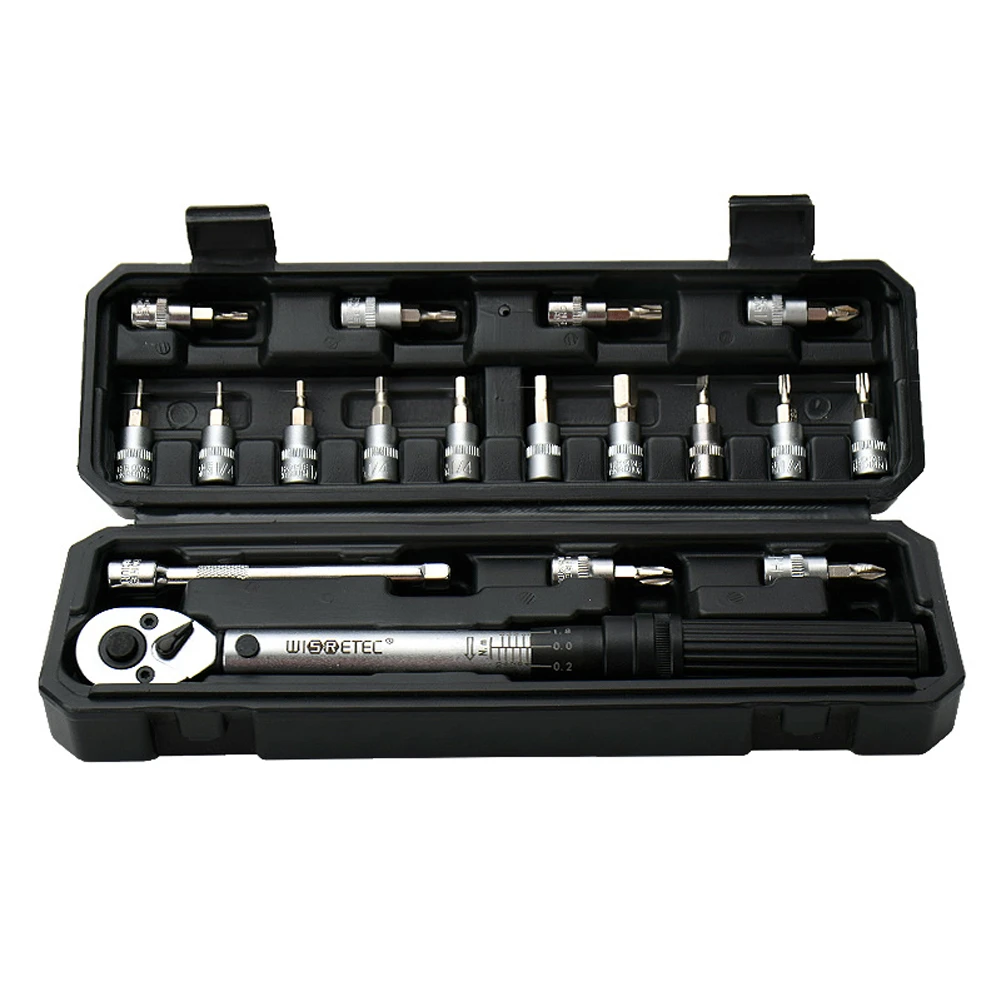 Wrench,WISRETEC 2-20Nm 1/4 Inch 18PCS Dual Scable Torque Wrench Set Preset Torque Wrench Bits Set Adjustable Torque Wrench for Household Bicycle Car Repairing with Storage Box SHTX-20S SHTX-20S
