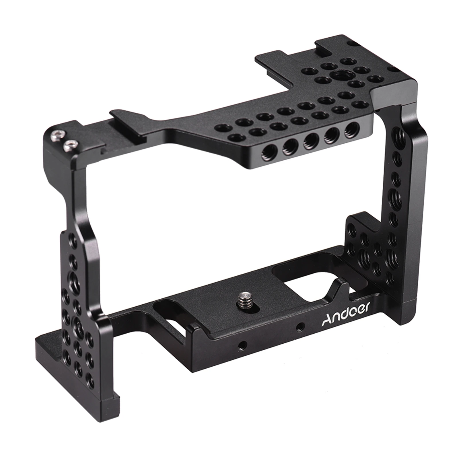 Camera Cage,Andoer Camera Cage Video Film Movie Making Stabilizer Aluminum Alloy 1/4 Inch Screw with Cold Shoe Mount for Sony A7II/A7III/A7SII/A7M3/A7RII/A7RIII Camera Camera Cage