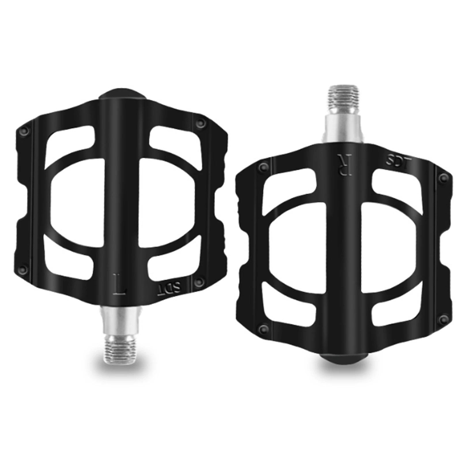 Pédales Plates Aluminium VTT/Route – 3 Peilons, Roulements, Antidérapantes, Neuves