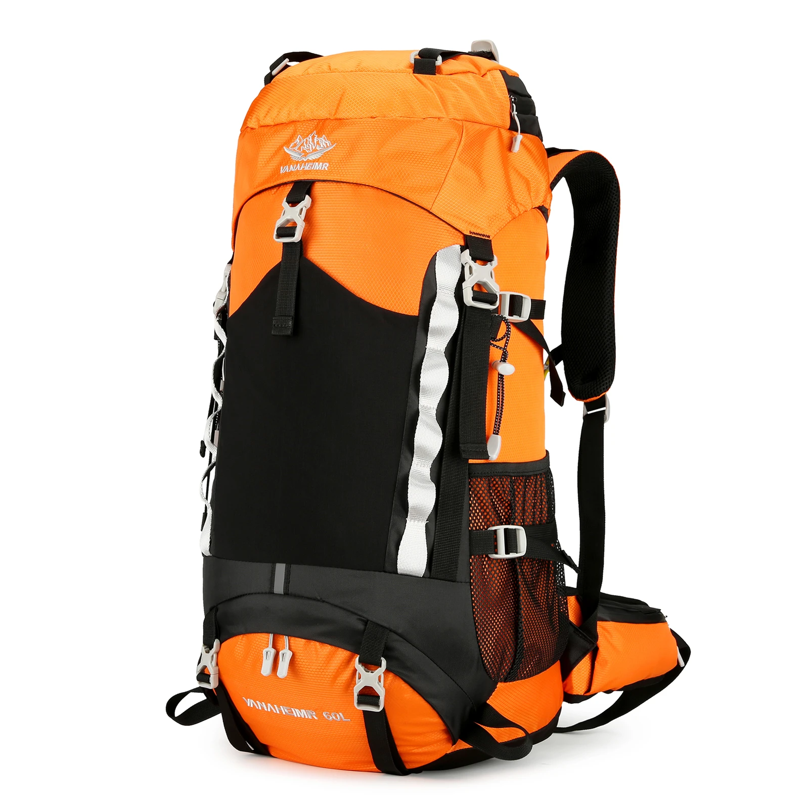 Two shoulder bag,60L Waterproof Hiking Backpack Camping Travel Daypack with Rain Cover for Camping Hiking Travel Orange Orange