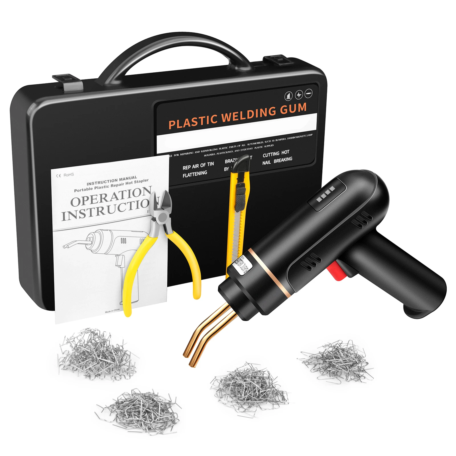 Buy 150W Plastic Welder,2 In 1 Plastic Welding Kit Plastic Repair Welder Soldering Hot Stapler Gun Kit With 7 Types Of Welding Plastic Welding Rods And 6 - View #14