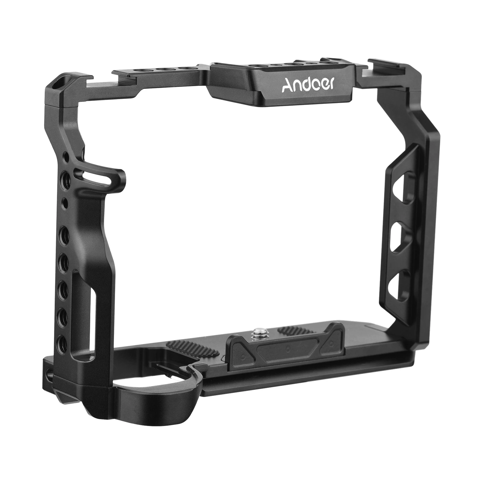 Camera Cage,Andoer Aluminum Alloy Camera Cage with 1/4 Inch Screws Holes Cold Shoe Mounts Replacement for Sony A7 IV