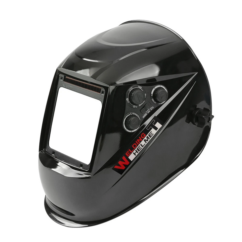 Electric welding cap,Solar Charging Automatic Dimming Welding Mask Large View True Color Welding Facemask 130℃ High Temperature Resistant Auto Darkening Facemask for Arc Welding Grinding Cutting
