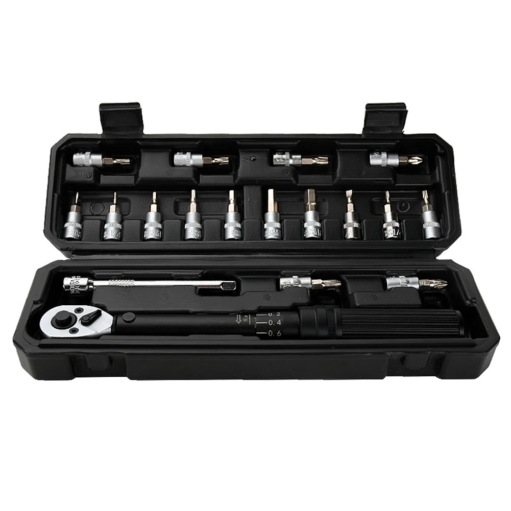 Wrench,WISRETEC 2-20Nm 1/4 Inch 18PCS Dual Scable Torque Wrench Set Preset Torque Wrench Bits Set Adjustable Torque Wrench for Household Bicycle Car Repairing with Storage Box SHHX-20S SHHX-20S