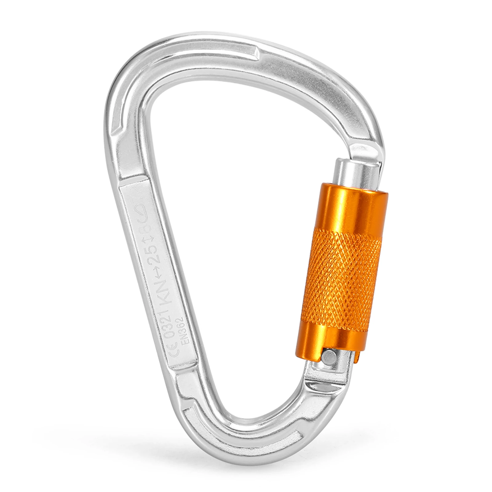 Carabiner,25KN Twist Locking Gate Carabiner Certified Auto Lock Carabiner Outdoor D-ring Buckle Climbing Rappelling Canyoning Hammock Locking Clip