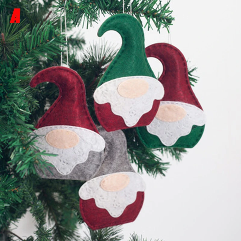 4pcs Merry Christmas Ornaments DIY Xmas Gift Santa Claus Snowman Tree Pendant Doll Hang Decoration for Home Noel Natal New Year - 15