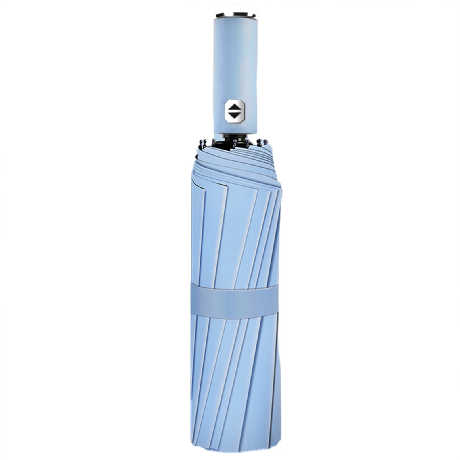 Fashion Automatic Umbrellas With Flashlight Lightweight Sun Protection Umbrellas For Outdoor Travel Ten Bone Rotation,Sky blue