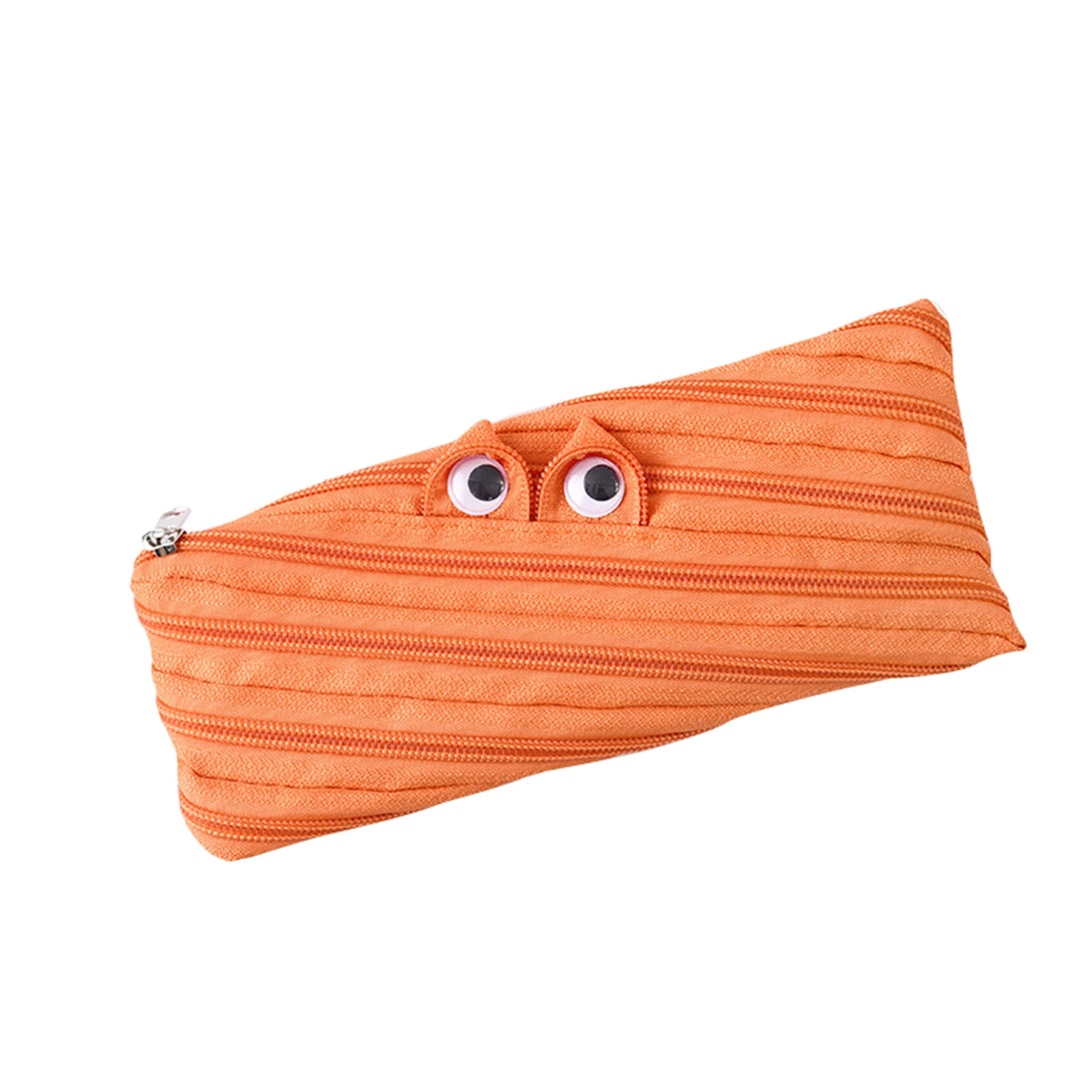 Creative Cute Monster Zipper Bag Coin Purse Pencil Bag Monster Pencil Case For Kids Orange
